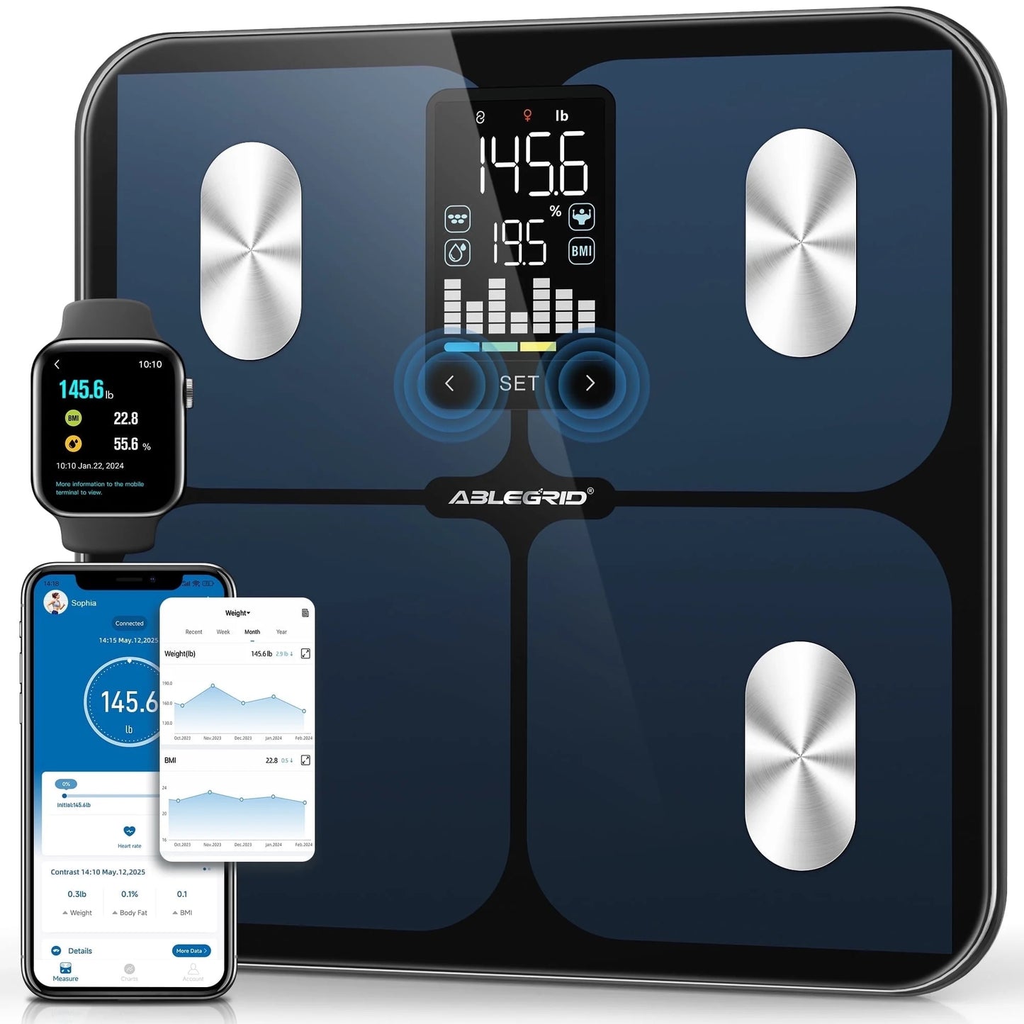 Smart Digital Scale for Body Weight and Fat Percentage