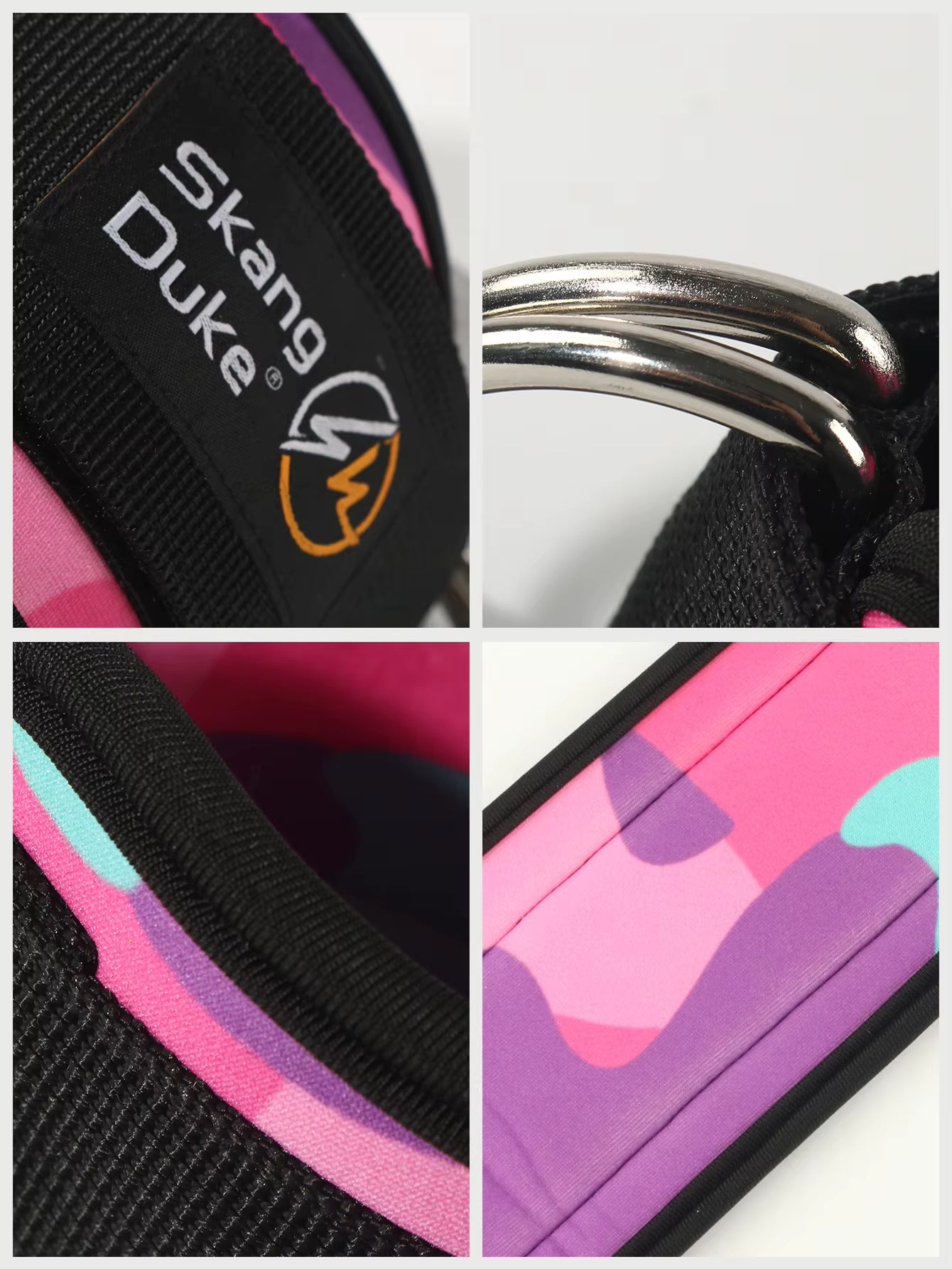1Pc Adjustable D-Ring Ankle Straps for Cable Machines - Comfortable Ankle Cuffs for Glute & Leg Muscle Strength Training in Gym